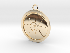 Sunlight Medal in 14k Gold Plated Brass
