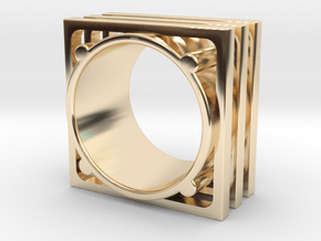 GEOMETRY RING - SIZE 7 in 14k Gold Plated Brass