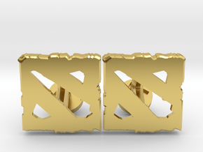 Dota 2 - Cufflinks - curved in Polished Brass