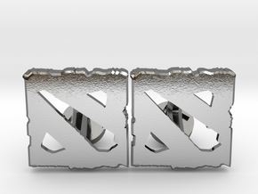 Dota 2 - Cufflinks - curved in Polished Silver