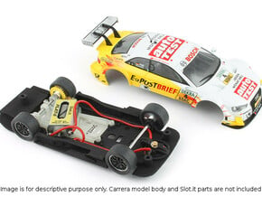 S01-ST1 Chassis for Carrera Audi A5 DTM STD/LMP in White Processed Versatile Plastic