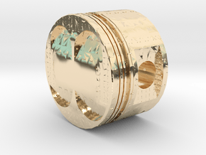 Hollow Piston with Hexagon Core in 14k Gold Plated Brass