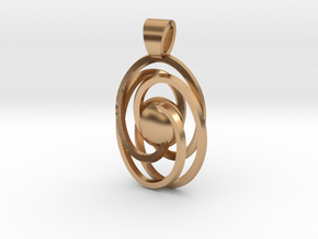 Abstract atom [pendant] in Polished Bronze