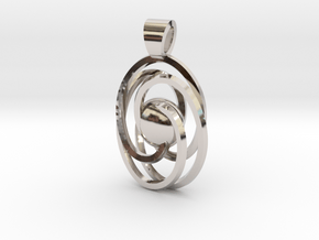 Abstract atom [pendant] in Rhodium Plated Brass