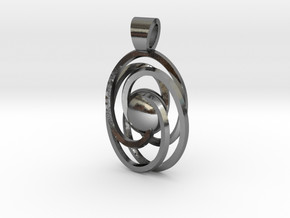 Abstract atom [pendant] in Polished Silver