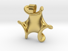 Trilob [pendant] in Polished Brass