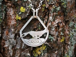 Celtic Zodiac Fox Pendant in Natural Silver