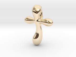 Raindrop Cross Pendant - Christian Jewelry in 14K Yellow Gold