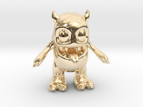 Baby Monster Colored_small in 14k Gold Plated Brass