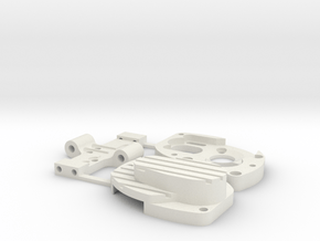 Losi 130/180 Motor Case and Base Assembly in White Natural Versatile Plastic