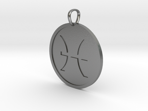 Pisces Medallion in Natural Silver