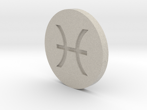 Pisces Coin in Natural Sandstone
