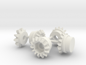 Diff-Gear-set in White Natural Versatile Plastic