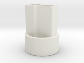GM round connector housing in White Natural Versatile Plastic
