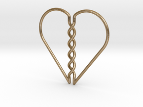 Tangled Heart in Polished Gold Steel