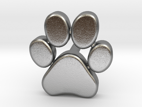 Paw Print Earring in Natural Silver