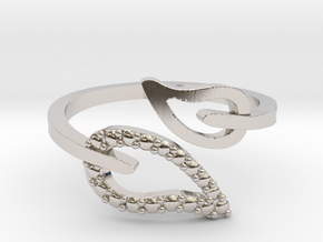 Adjustable Leaf Ring  in Platinum