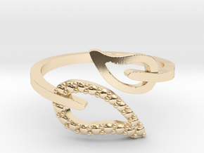Adjustable Leaf Ring  in 14k Gold Plated Brass