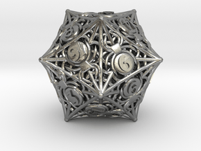 D20 Balanced - Spiders in Natural Silver