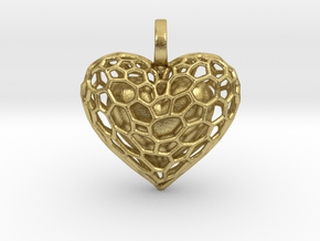 Inner Heart Pendant in Natural Brass