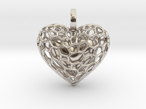 Inner Heart Pendant in Rhodium Plated Brass