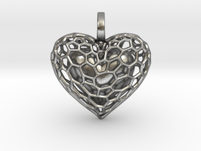 Inner Heart Pendant in Natural Silver
