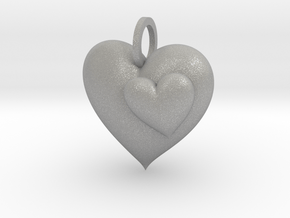 2 Hearts Pendant in Aluminum