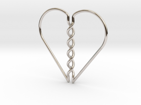 Tangled Heart Pendant (No Holes) in Rhodium Plated Brass