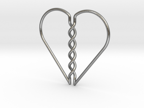 Tangled Heart Pendant (No Holes) in Natural Silver