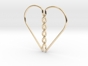 Tangled Heart Pendant (No Holes) in 14k Gold Plated Brass