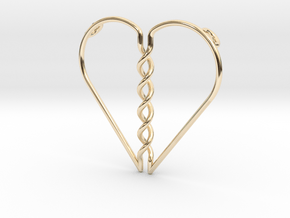 Tangled Heart Pendant (Two Holes) in 14K Yellow Gold
