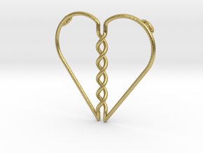 Tangled Heart Pendant (Two Holes) in Natural Brass