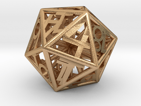 BETA D20 Balanced - Numbers Only, Small (Hearts) in Natural Bronze