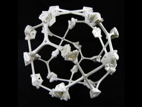 Geared Cuboctahedral Jitterbug in White Processed Versatile Plastic
