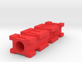 Back-to-Back Nerf Rails Adapter (3 Slots) in Red Processed Versatile Plastic