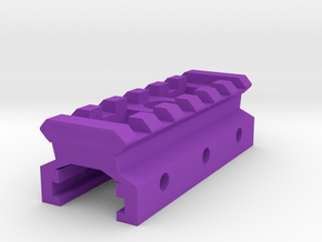 Nerf Rail to Picatinny Rail Adapter (6 Slots) in Purple Processed Versatile Plastic
