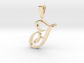 INITIAL PENDANT T in 14K Yellow Gold