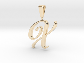 INITIAL PENDANT X in 14K Yellow Gold