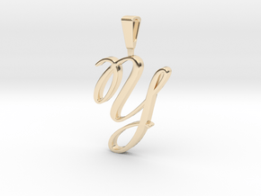 INITIAL PENDANT Y in 14K Yellow Gold