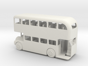 S Scale Double Decker Bus in White Natural Versatile Plastic