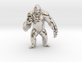King Kong Kaiju Monster Miniature for games & rpg in Rhodium Plated Brass