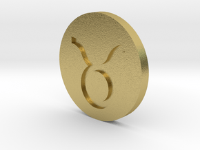 Taurus Coin in Natural Brass
