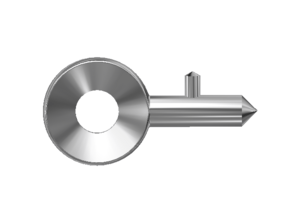 Missile key cufflink in Polished Silver