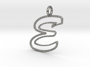 Open kaps crust letter E in Natural Silver