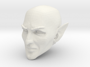 Elf Cleric Head Bald 1 for Mythic Legions 2.0 in White Natural Versatile Plastic