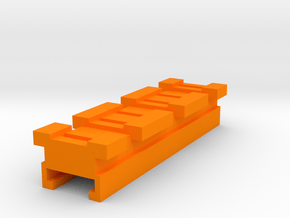 MicroShots Rail to Nerf Rail Adapter (3 Slots) in Orange Processed Versatile Plastic