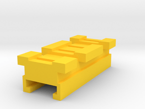 MicroShots Rail to Nerf Rail Adapter (2 Slots) in Yellow Processed Versatile Plastic