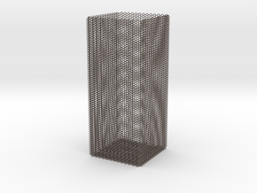 rock_vase_square_hexacore_export in Polished Bronzed-Silver Steel