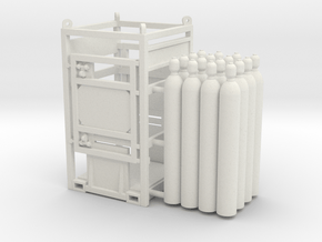Offshore cylinder transport rack - 1:50 in White Natural Versatile Plastic