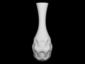 Curvy Flower Vase in White Natural Versatile Plastic: Medium